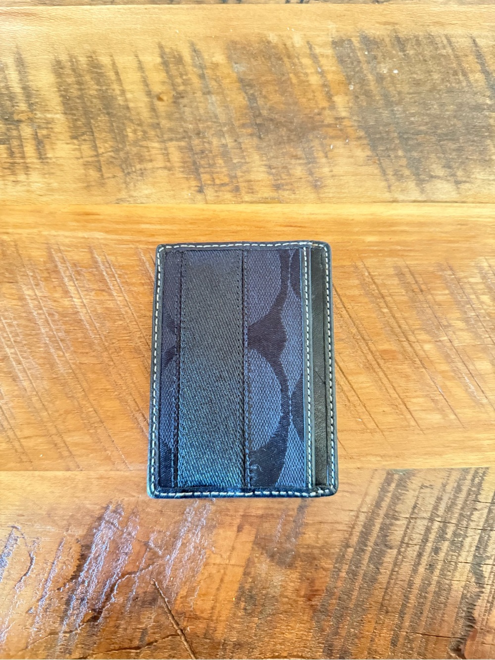 Coach Black Signature Card Holder